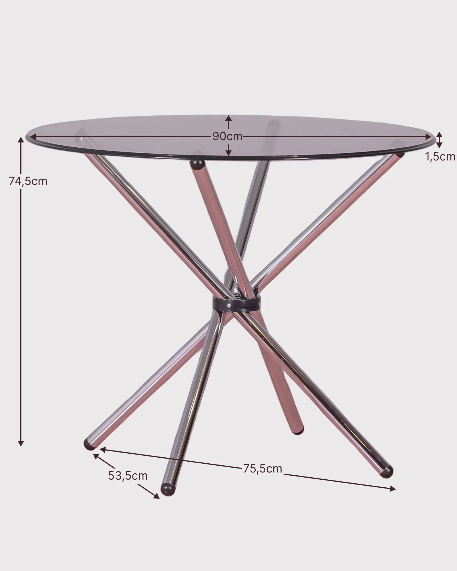 90cm round glass table discount