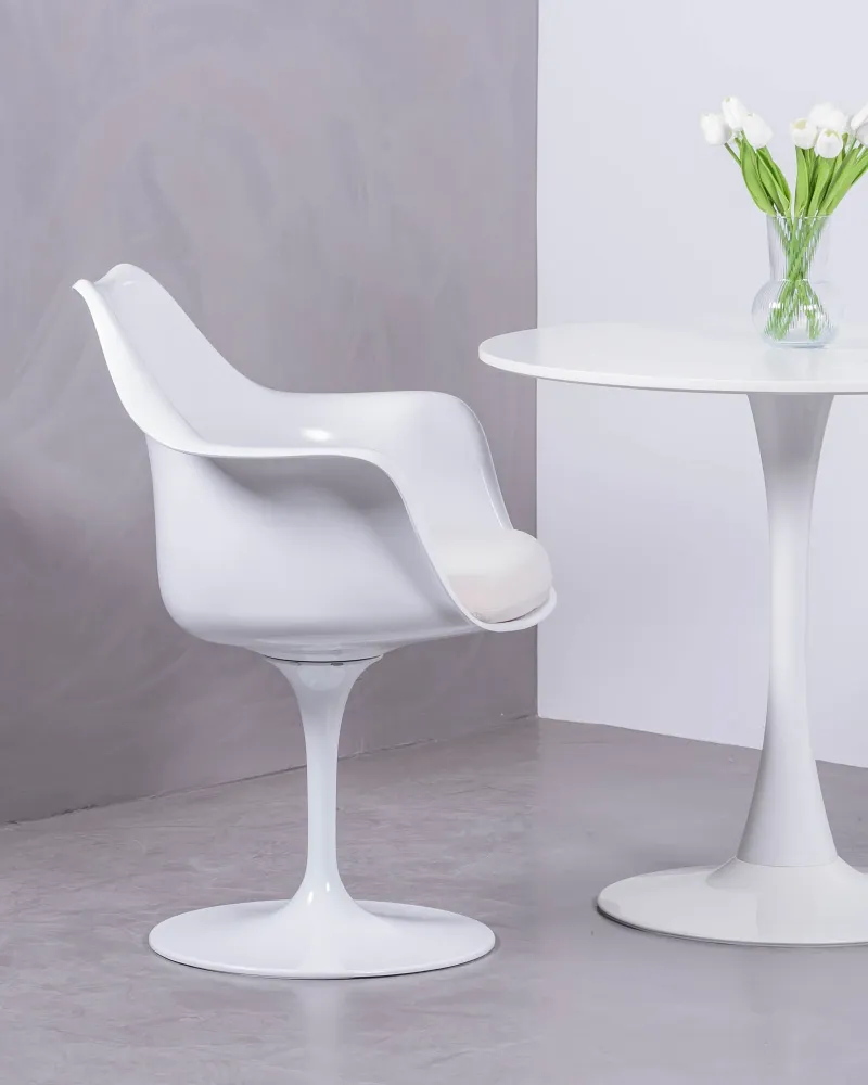 Tulip Arms chair with arms for dining room | 5 year warranty with Nest Dream