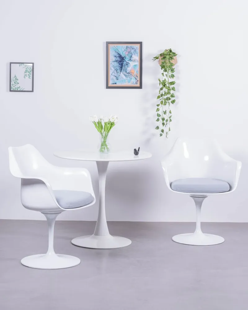 Tulip Arms chair with arms for dining room | 5 year warranty with Nest Dream