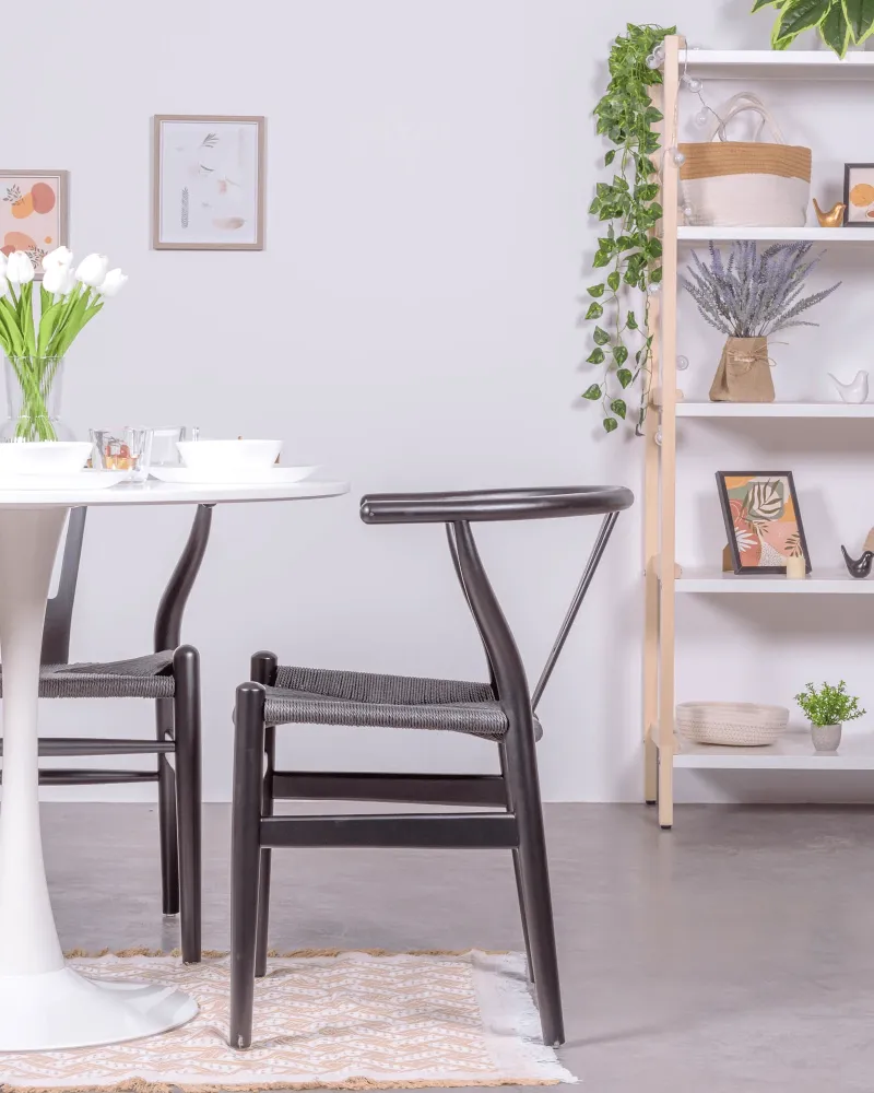 Nordic chair in natural beech wood and ecological rope | Free shipping