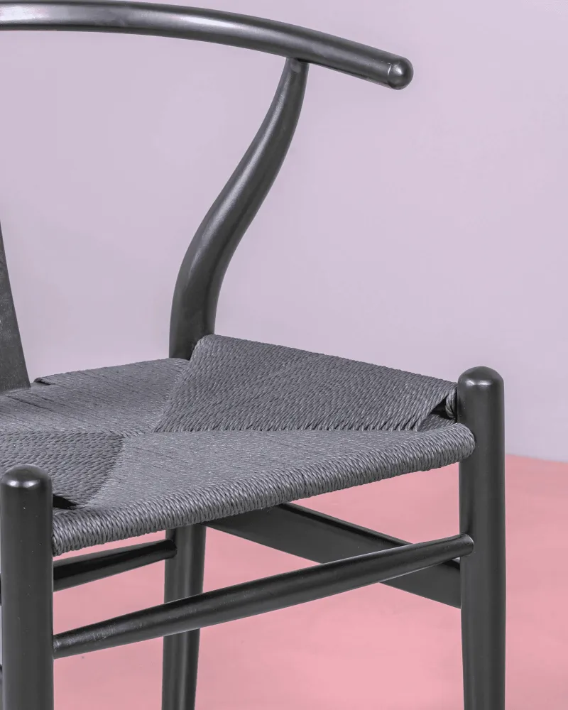 Nordic chair in natural beech wood and ecological rope | Free shipping