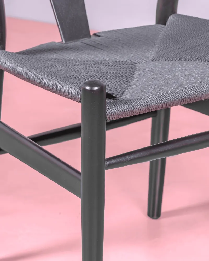 Nordic chair in natural beech wood and ecological rope | Free shipping
