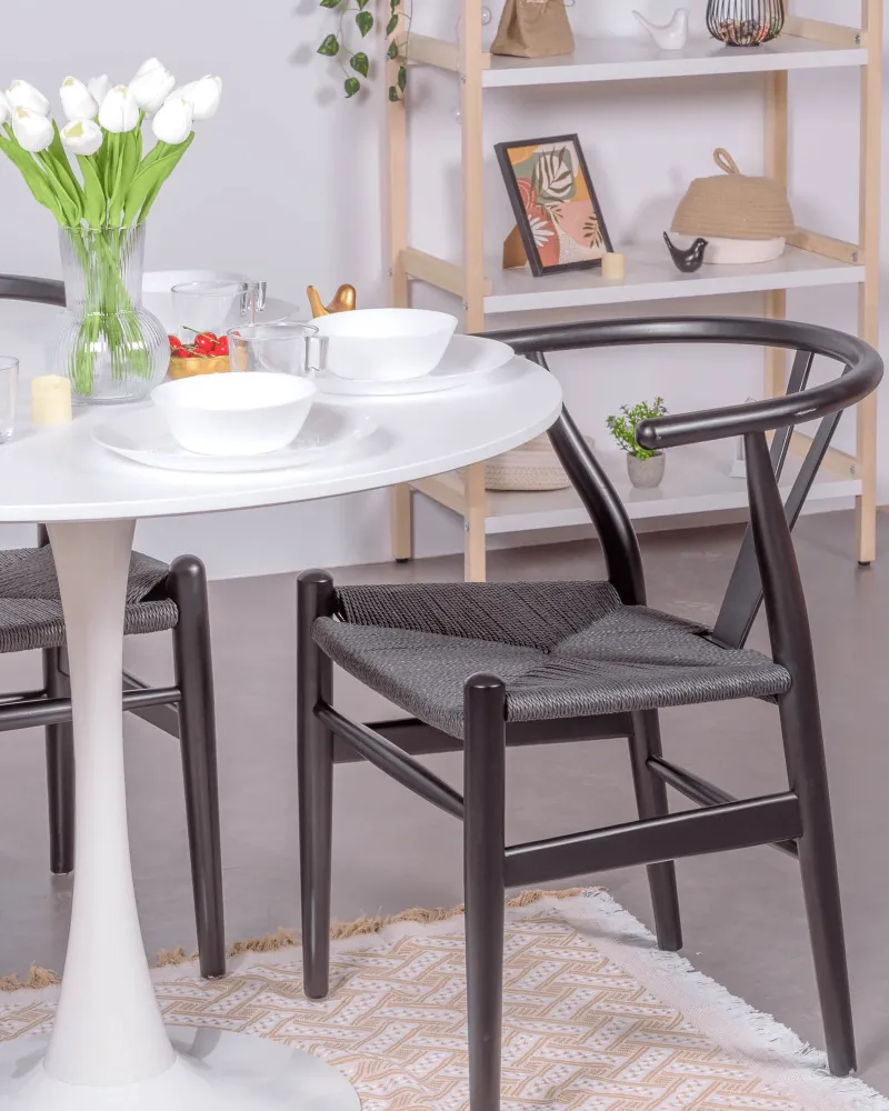 Nordic chair in natural beech wood and ecological rope | Free shipping