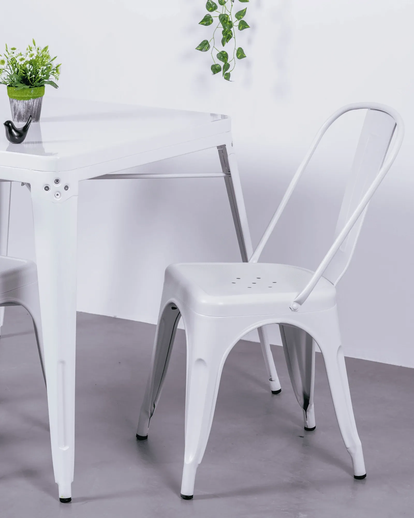 White metal industrial chairs discount