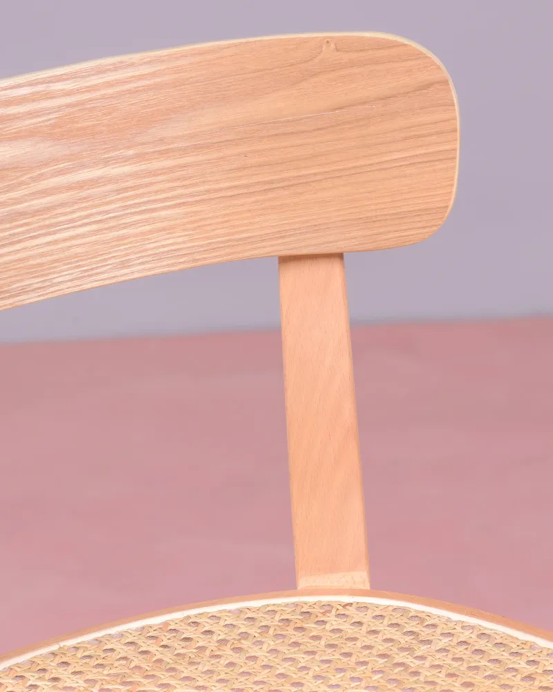 Tours chair in ash wood and natural rattan | Elegant and durable