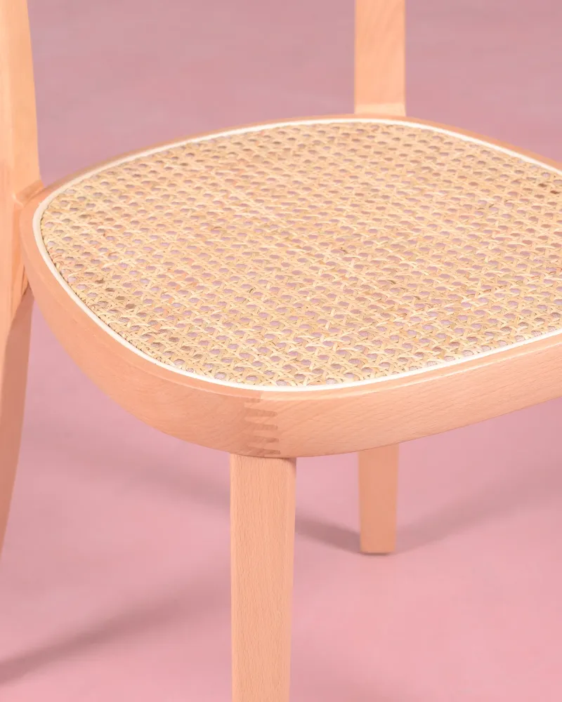 Tours chair in ash wood and natural rattan | Elegant and durable