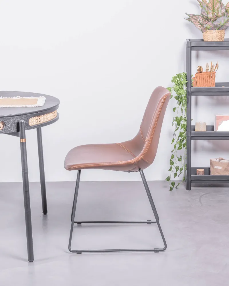 Vintage industrial chair upholstered in imitation leather | 5 year warranty