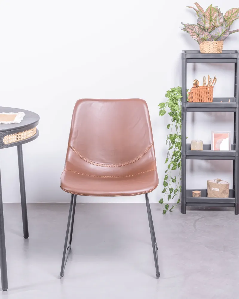 Vintage industrial chair upholstered in imitation leather | 5 year warranty