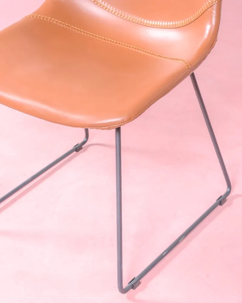 Vintage industriële stoel bekleed met kunstleer | 5 jaar garantie
