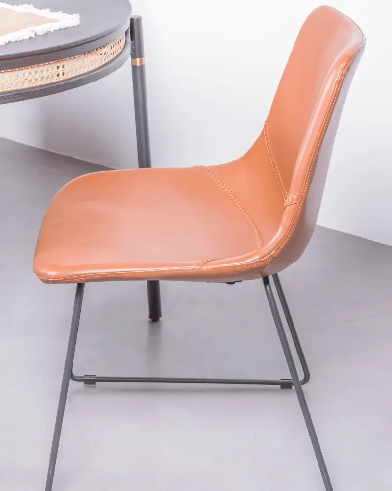 Vintage industriële stoel bekleed met kunstleer | 5 jaar garantie