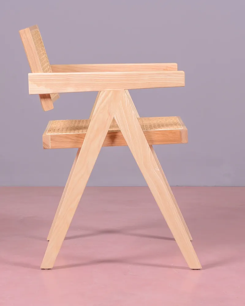 Vintage Compass Chair in Natural Rattan and Ash Wood | Nest Dream