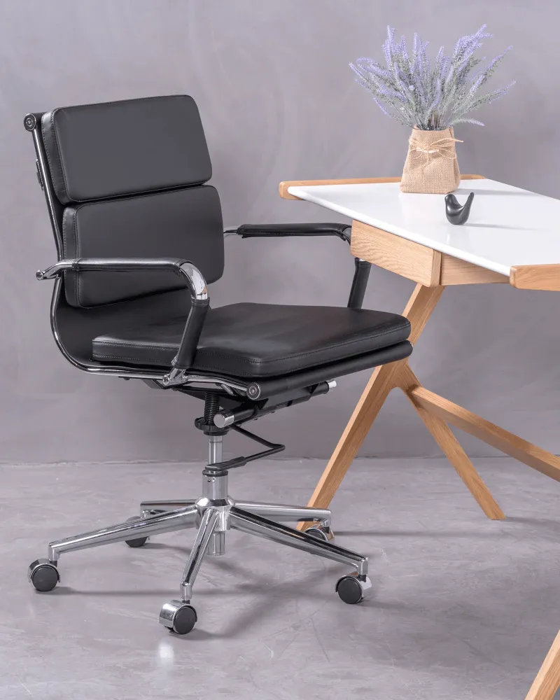 Silla de escritorio con ruedas y acolchada Alu S | Envío gratis