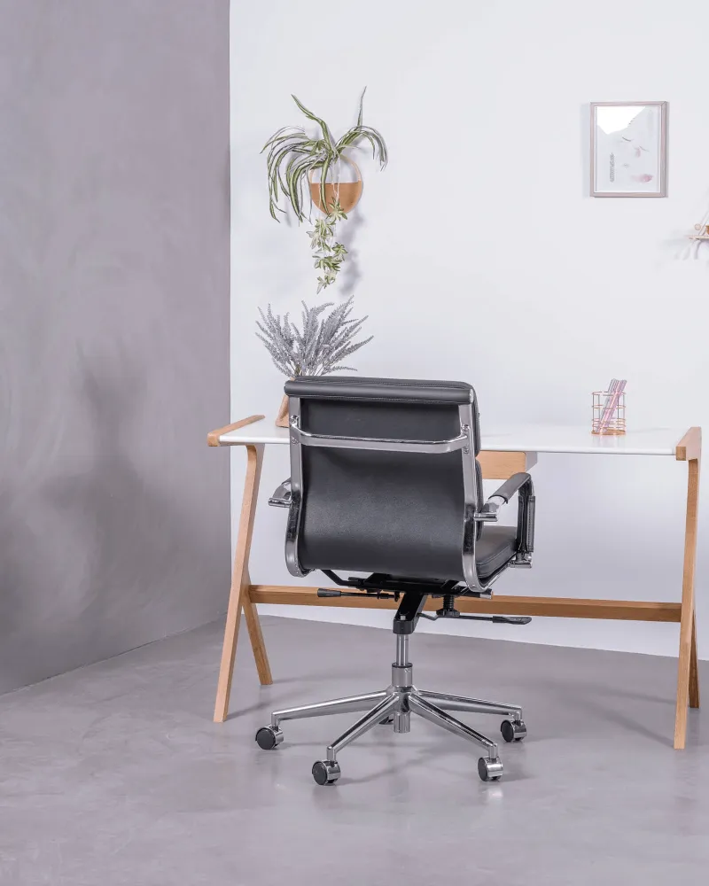 Silla de escritorio con ruedas y acolchada Alu S | Envío gratis