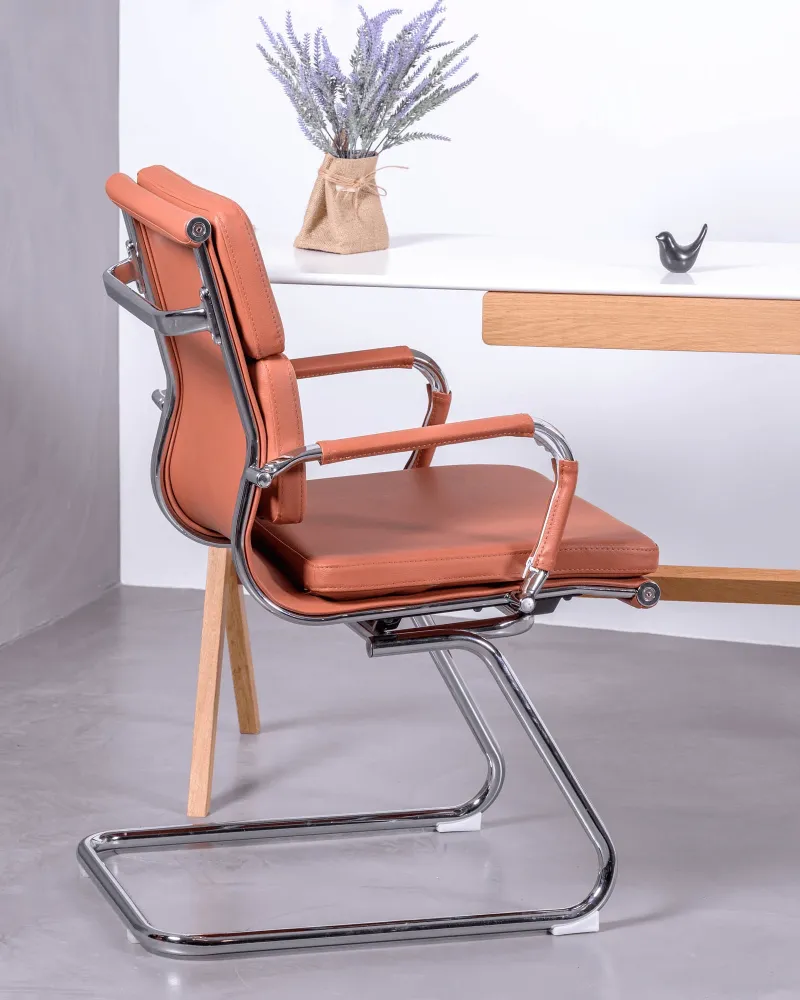 Soft Pad office chair with fixed base | Upholstered in leatherette | Free shipping