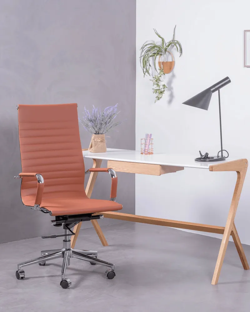 Bürostuhl mit hoher Rückenlehne, gepolstert mit Kunstleder | Nest Dream