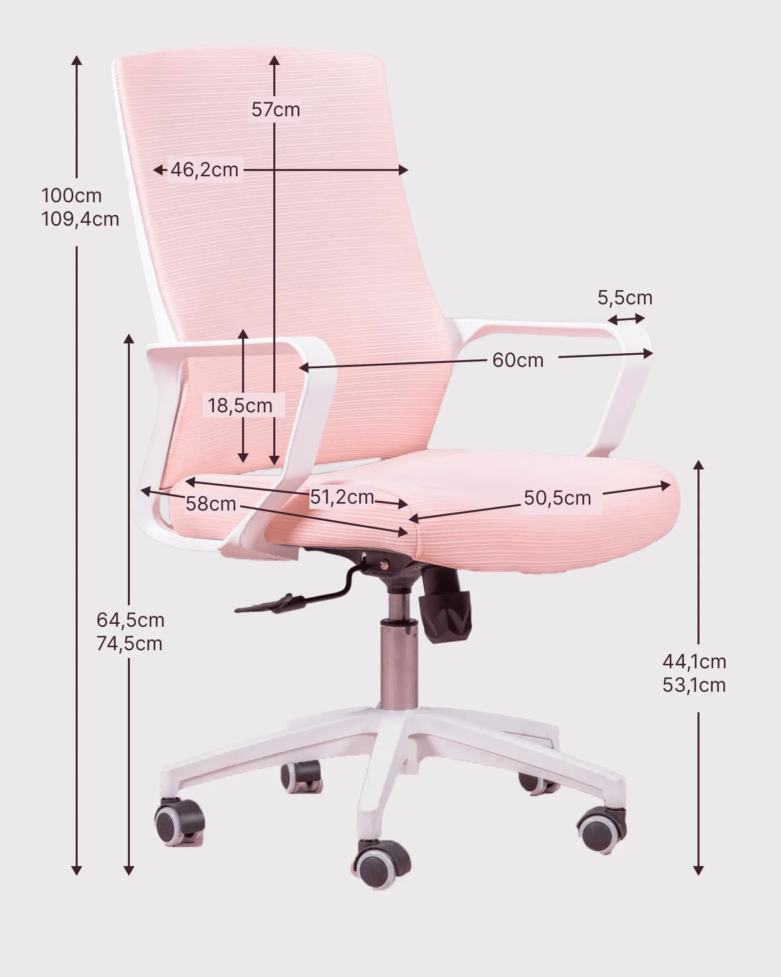Roze ergonomic desk chair discount