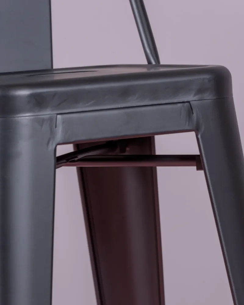 Industrial metal stool with low backrest (76cm) | Nest Dream Store