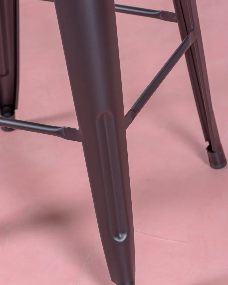 Industrial metal stool with low backrest (76cm) | Nest Dream Store