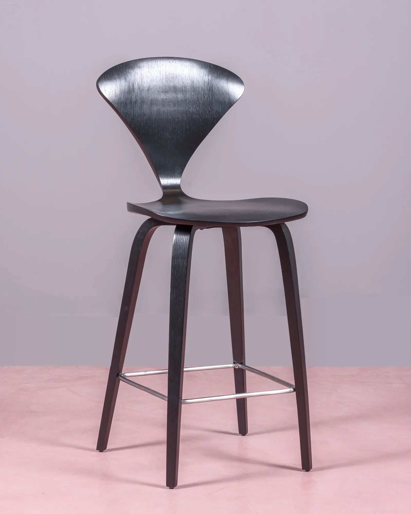 Cherner Scandinavian kitchen stool in curved natural wood | Free Shipping