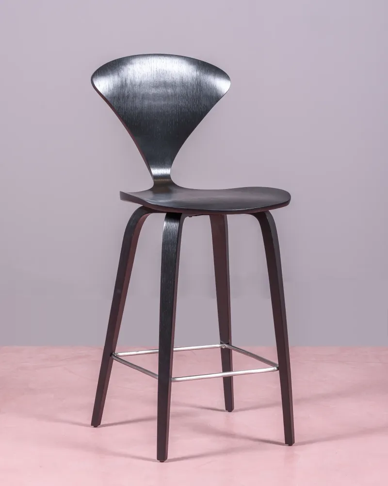 Cherner Scandinavian kitchen stool in curved natural wood | Free Shipping
