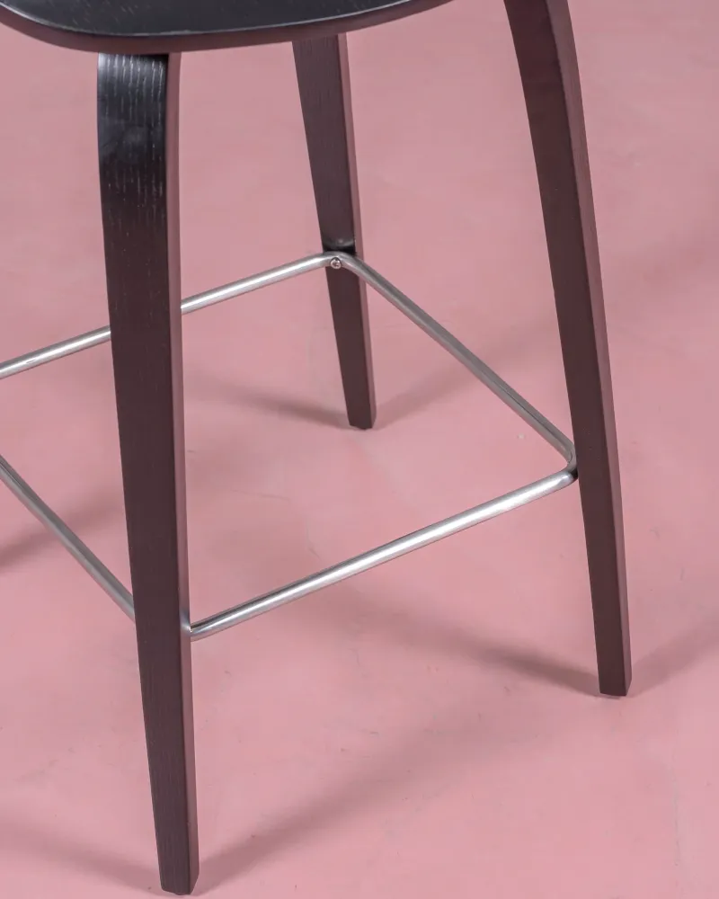 Cherner Scandinavian kitchen stool in curved natural wood | Free Shipping