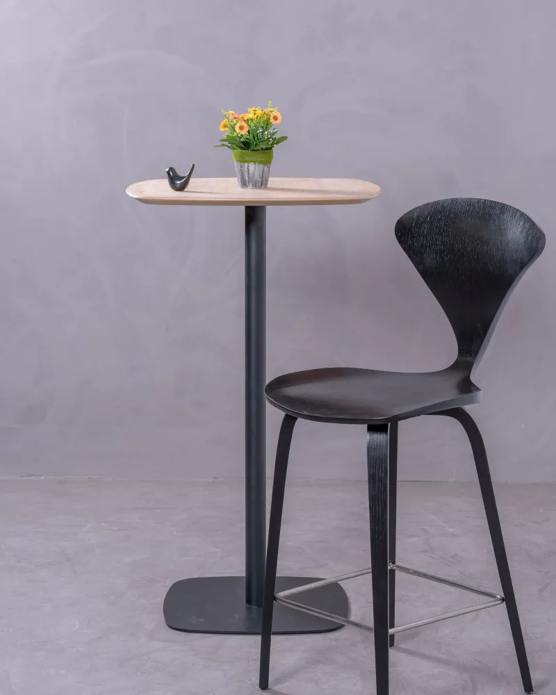 Cherner Scandinavian kitchen stool in curved natural wood | Free Shipping