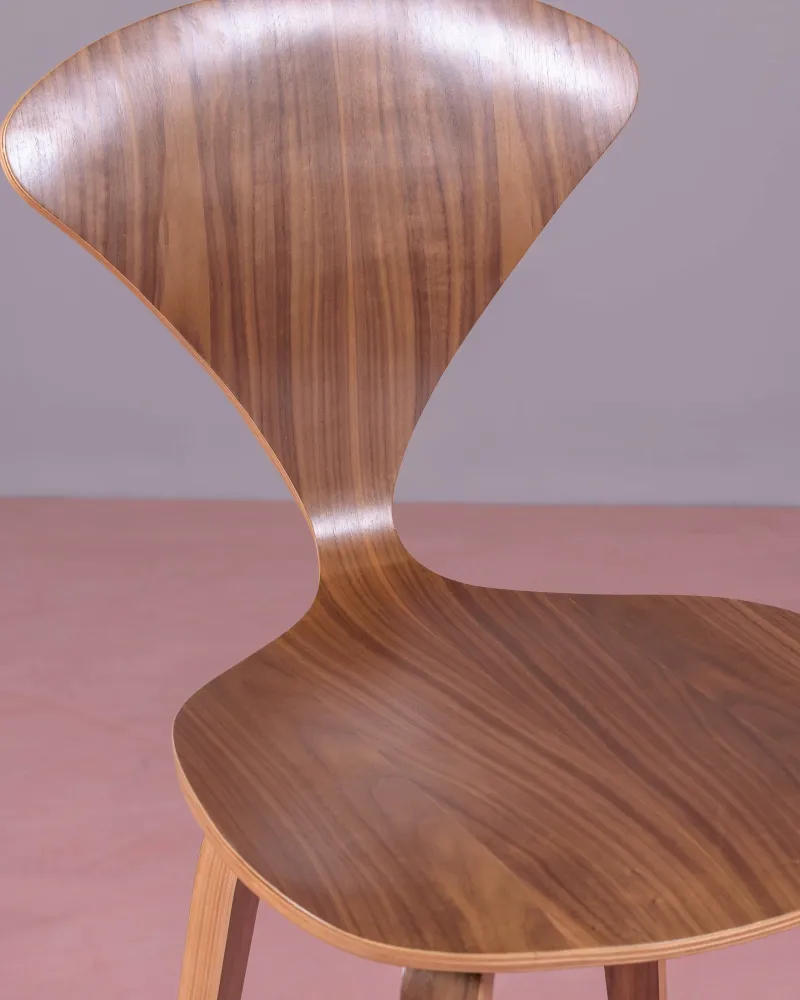Cherner Scandinavian kitchen stool in curved natural wood | Free Shipping