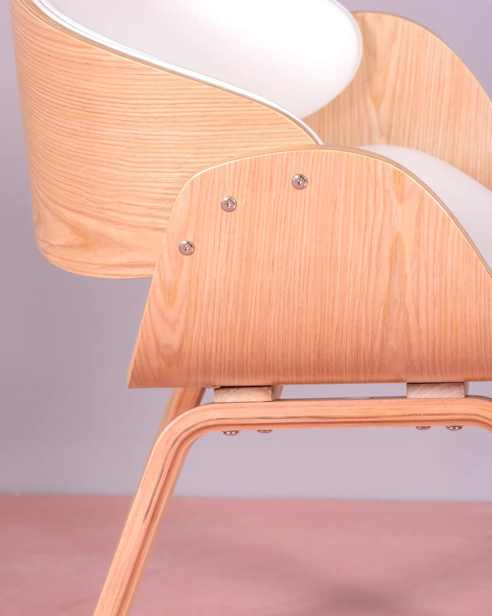 Chaise de bureau en bois d'érable clair avec coussin en similicuir - Burrow  S