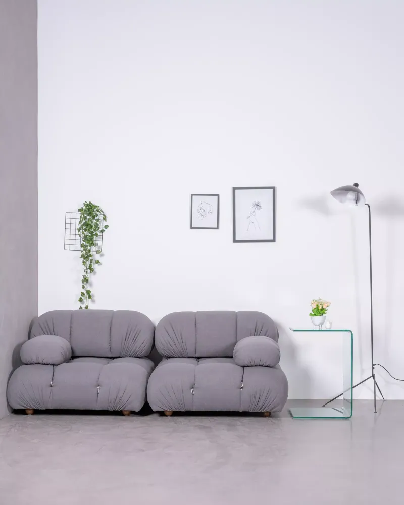 2-piece modular sofa upholstered in bouclé | Free shipping