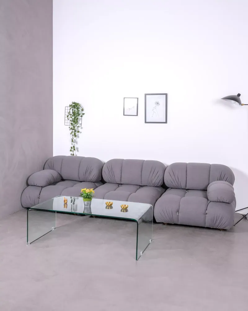 3-piece modular sofa upholstered in bouclé | Free shipping