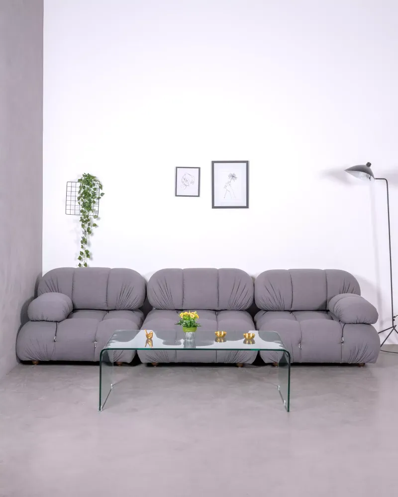 3-piece modular sofa upholstered in bouclé | Free shipping