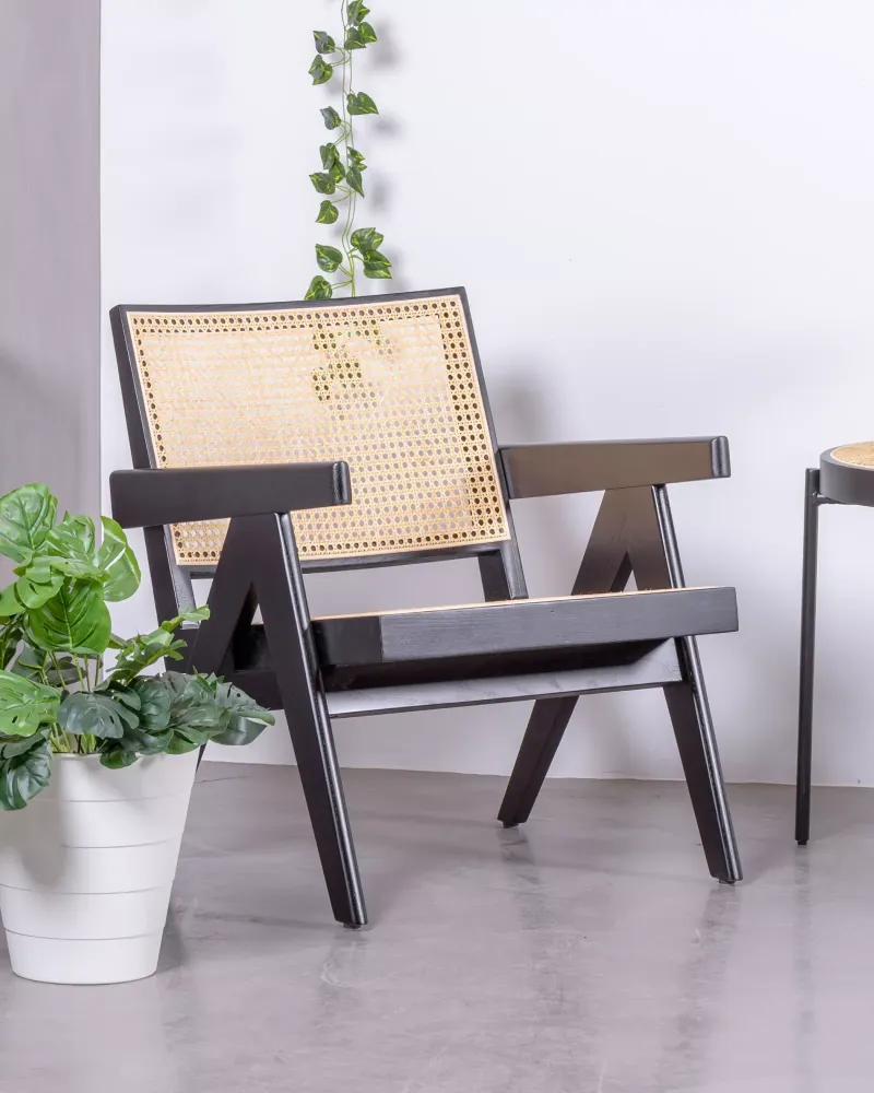 Classic armchair with armrests in teak wood | Free shipping