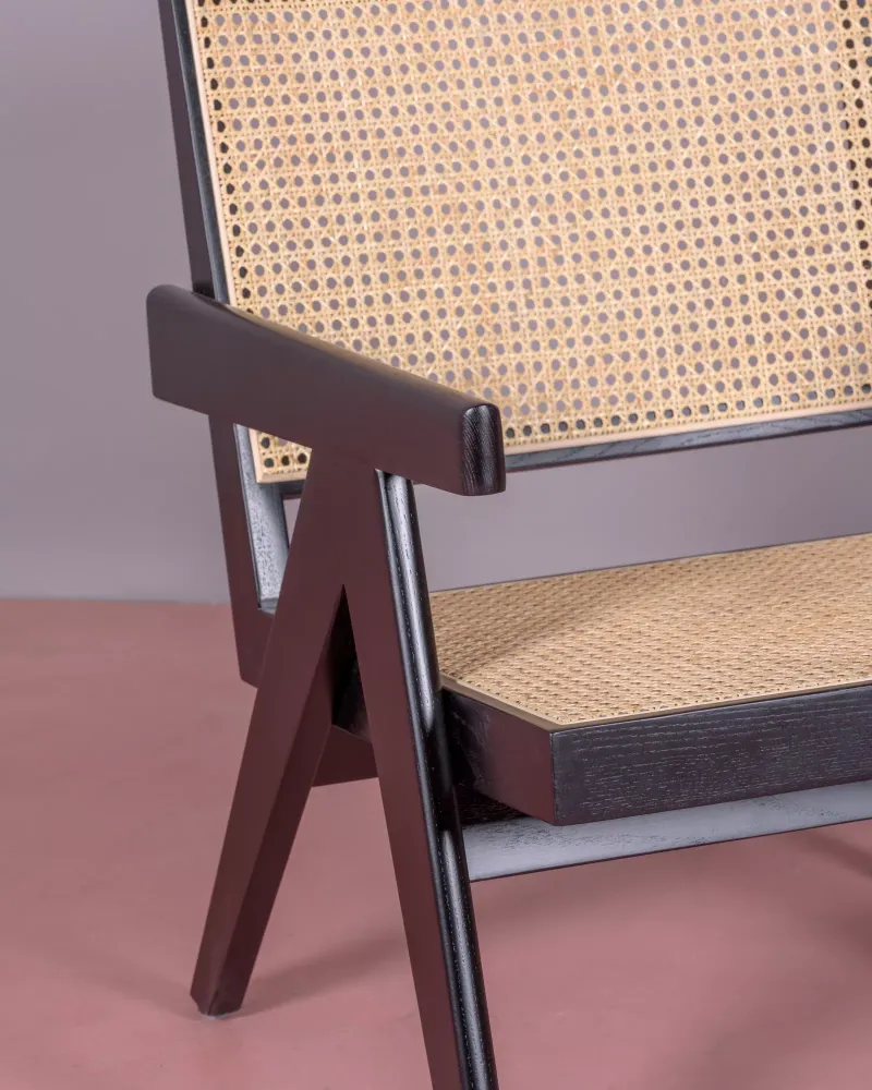 Classic armchair with armrests in teak wood | Free shipping