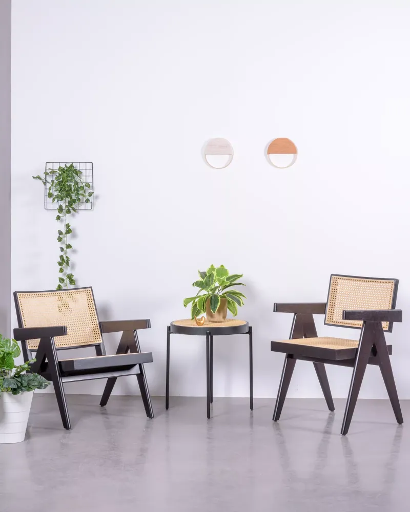 Classic armchair with armrests in teak wood | Free shipping