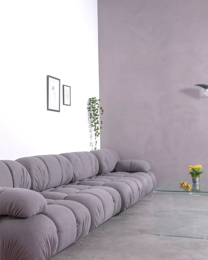 4-piece modular sofa upholstered in bouclé | Free shipping