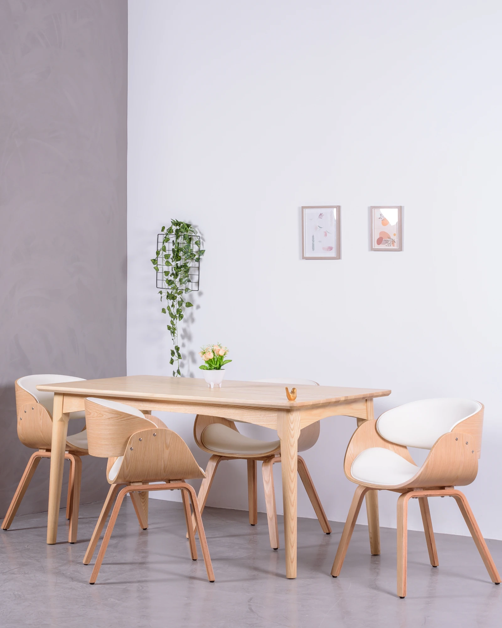 Chaise de salle à manger Design scandinave bois assise en corde - Wish
